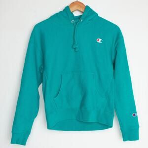 Vintage 80s Turquoise Champion Hoodie S